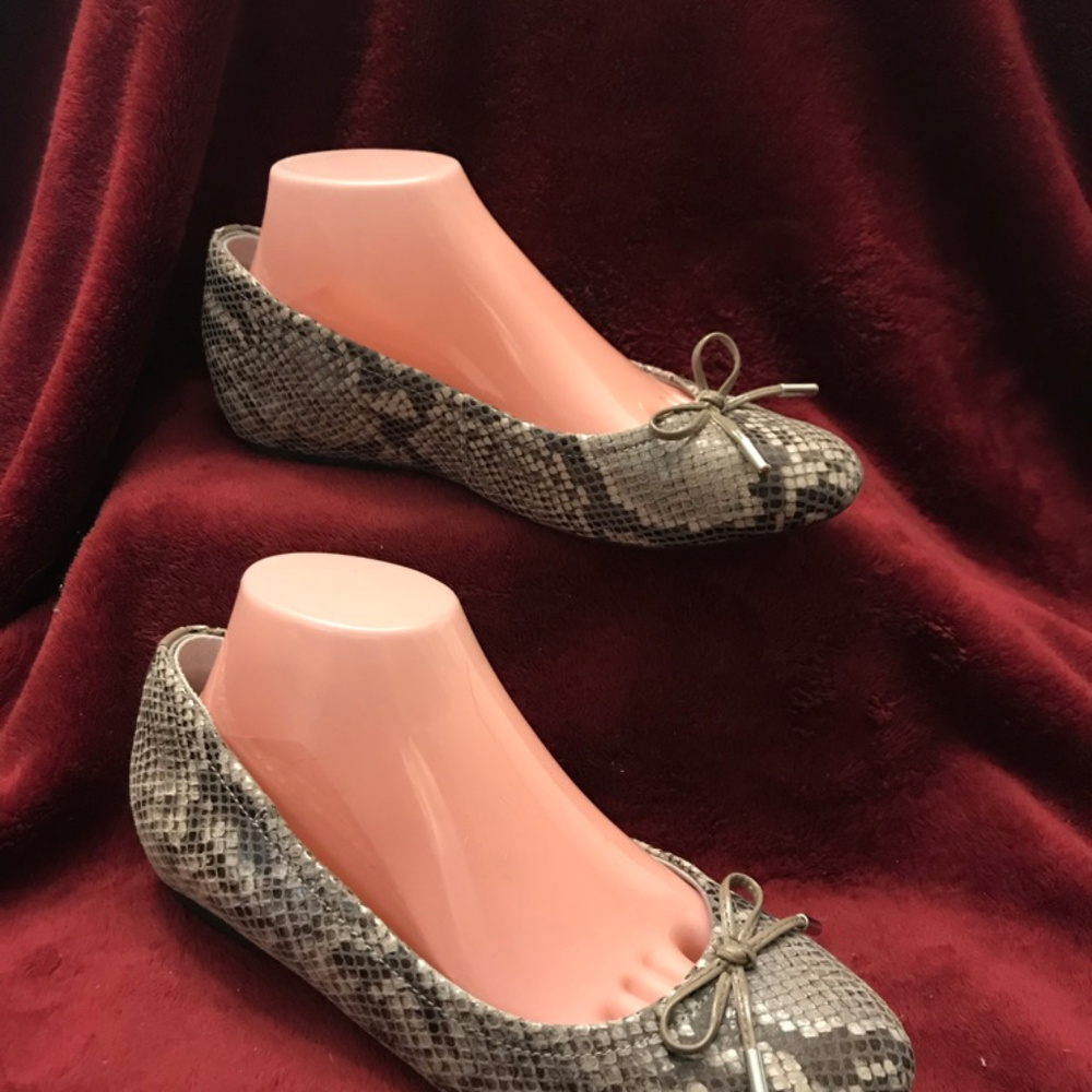 Rockport Neutral Snake Skin Ballet Flat, 8.5M